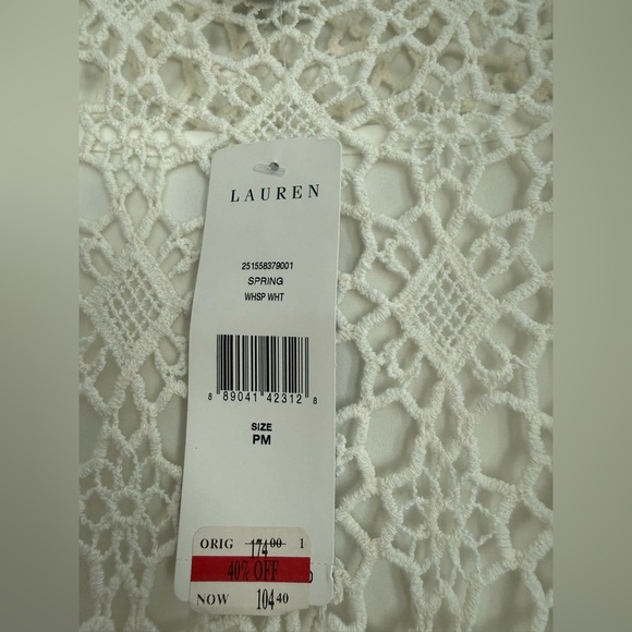 Lauren Ralph Lauren Crocheted Sheath Dress White Size PM - Picture 2 of 5